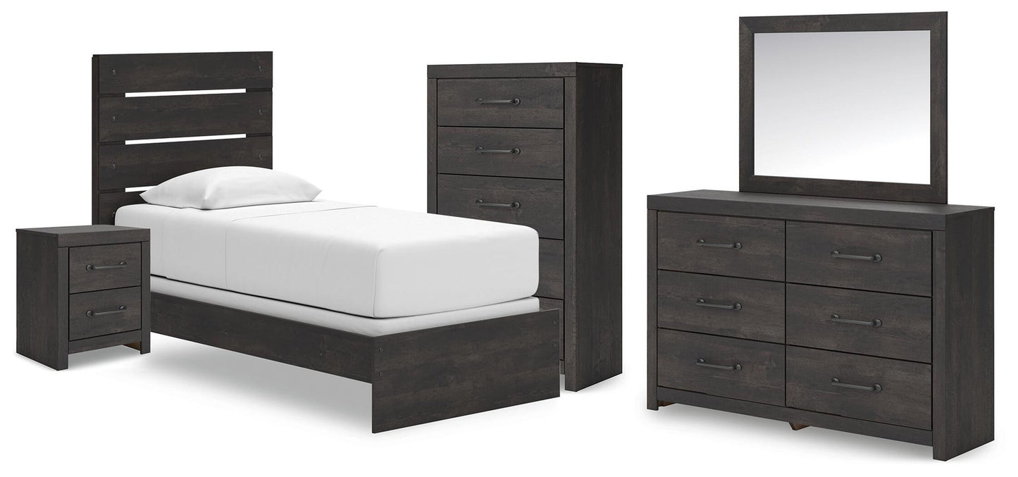 Delmorta  Panel Bed, Dresser, Mirror, Chest And Nightstand Signature Design by Ashley®