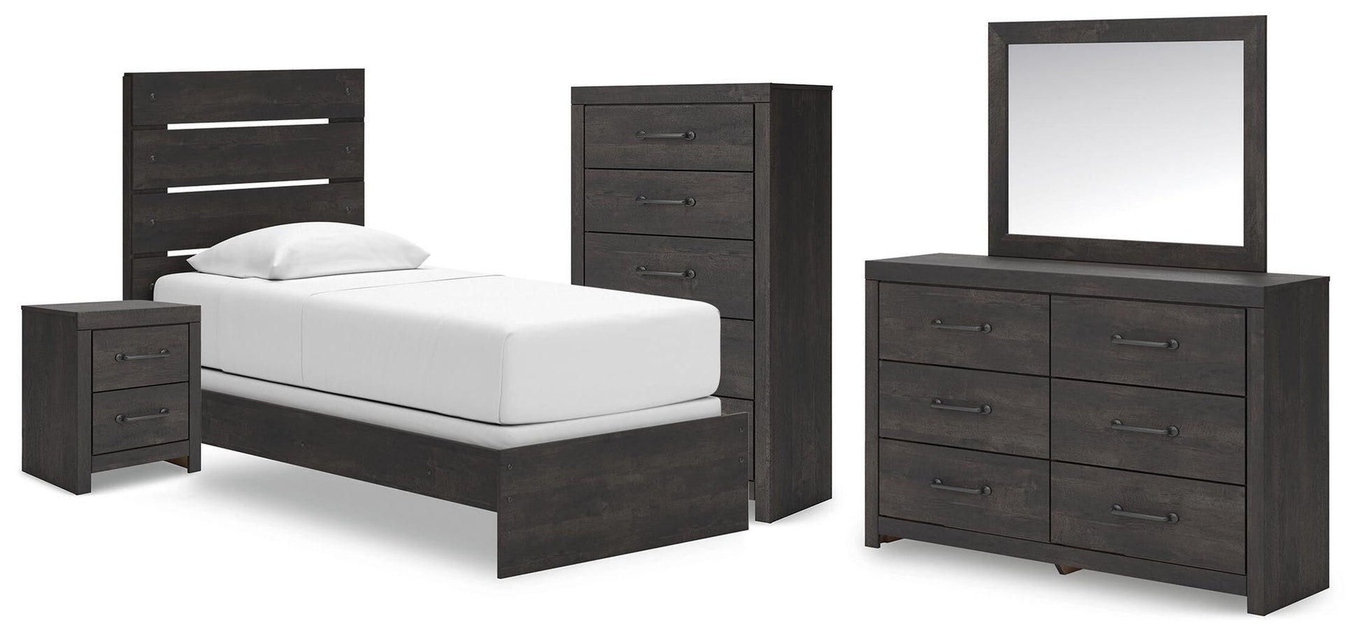 Delmorta  Panel Bed, Dresser, Mirror, Chest And Nightstand Signature Design by Ashley®