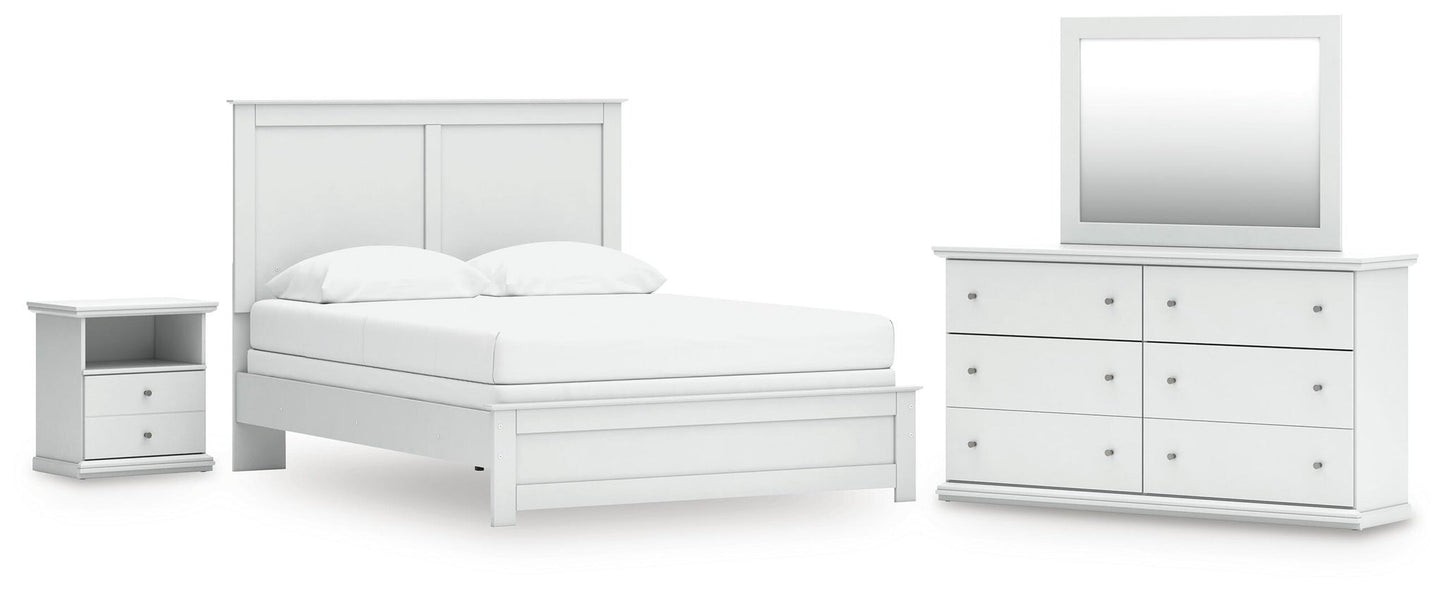 Bostwick Shoals  Panel Bed, Dresser, Mirror And Nightstand