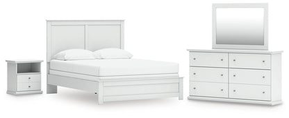 Bostwick Shoals  Panel Bed, Dresser, Mirror And Nightstand