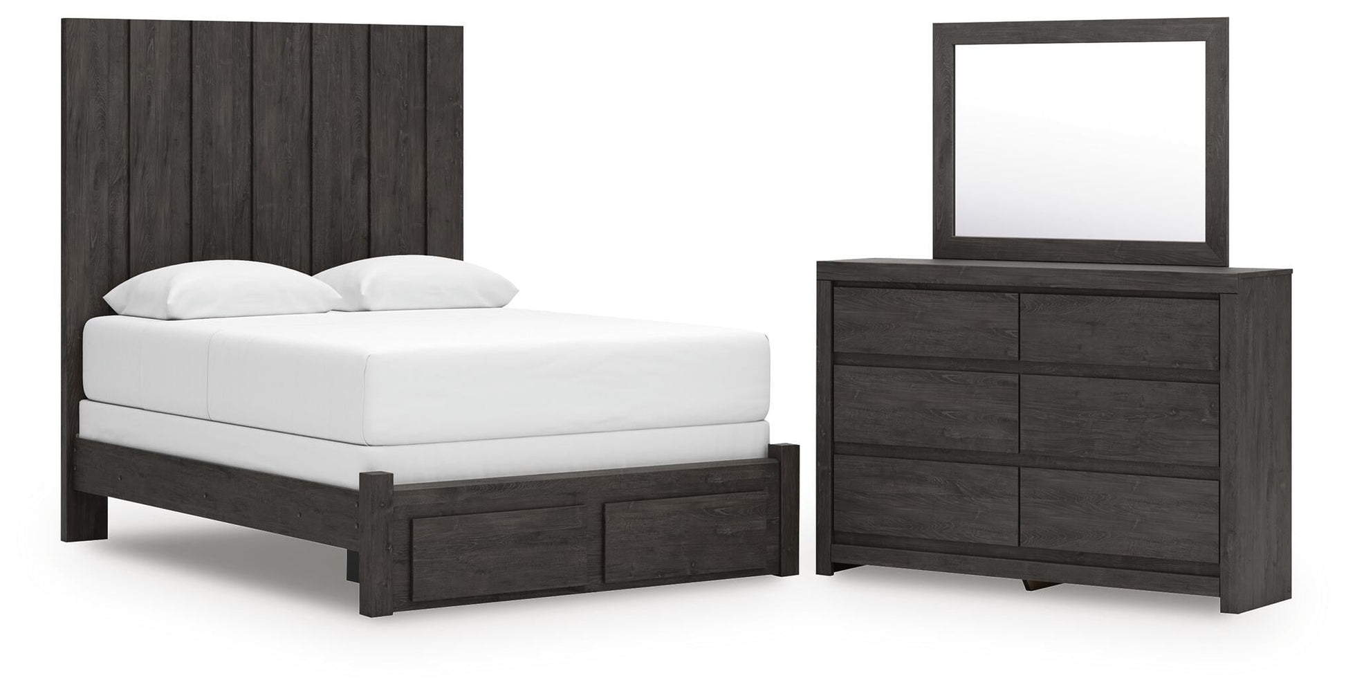 Parlayon  Panel Storage Bed, Dresser And Mirror Signature Design by Ashley®