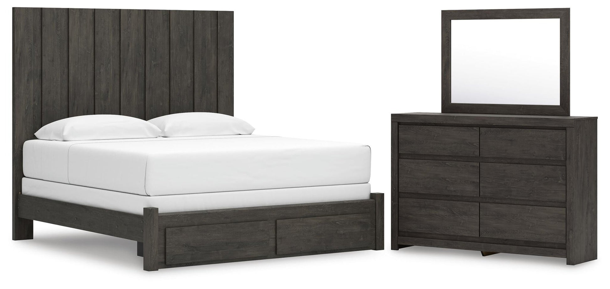Parlayon  Panel Storage Bed, Dresser And Mirror Signature Design by Ashley®