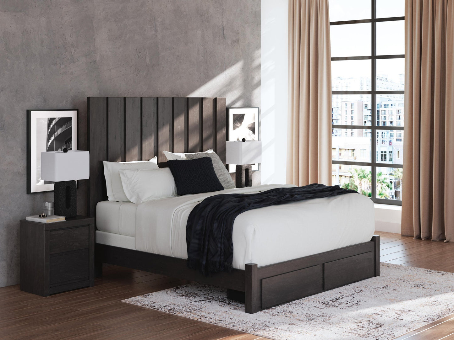 Parlayon  Panel Storage Bed, Dresser And Mirror Signature Design by Ashley®