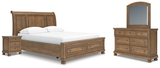 Feddinger California  Storage Sleigh Bed With Mirrored Dresser And Nightstand Signature Design by Ashley®