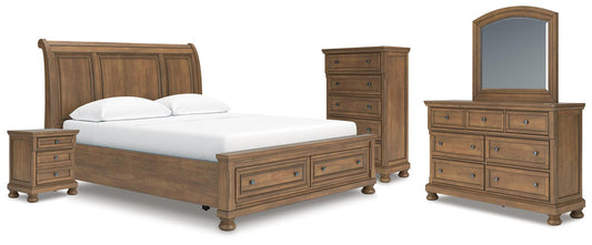 Feddinger California  Storage Sleigh Bed With Mirrored Dresser, Chest And Nightstand Signature Design by Ashley®