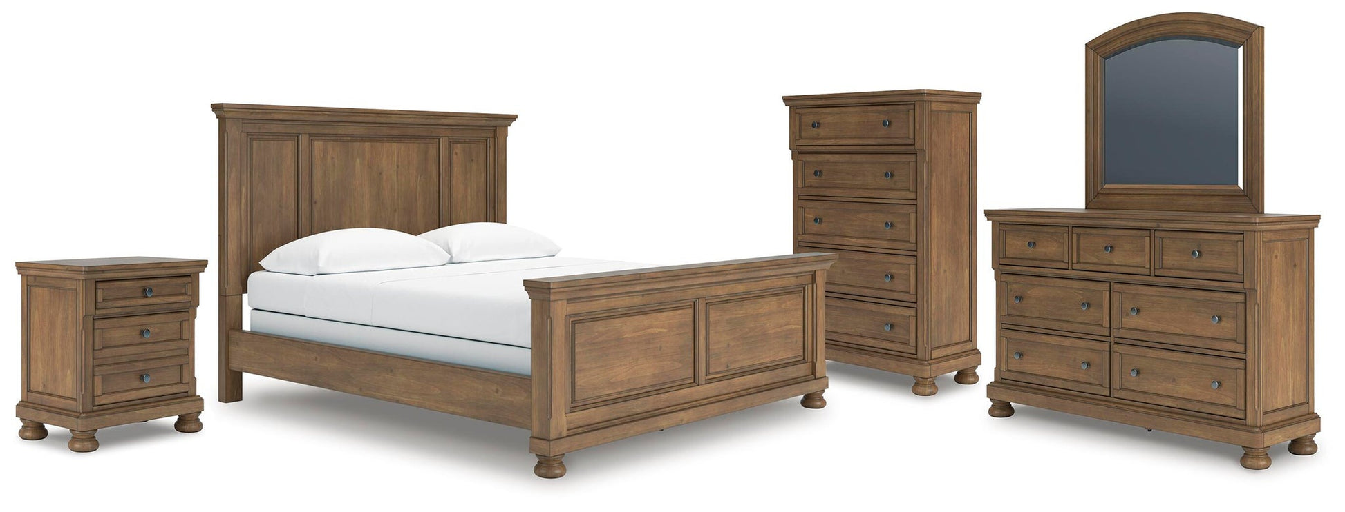 Vandenmore California  Panel Bed With Mirrored Dresser, Chest And Nightstand Signature Design by Ashley®
