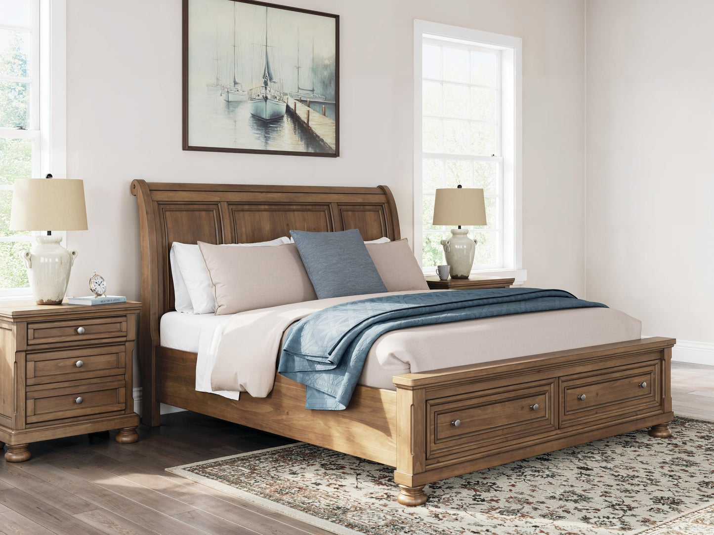 Vandenmore  Storage Sleigh Bed With Mirrored Dresser, Chest And Nightstand Signature Design by Ashley®