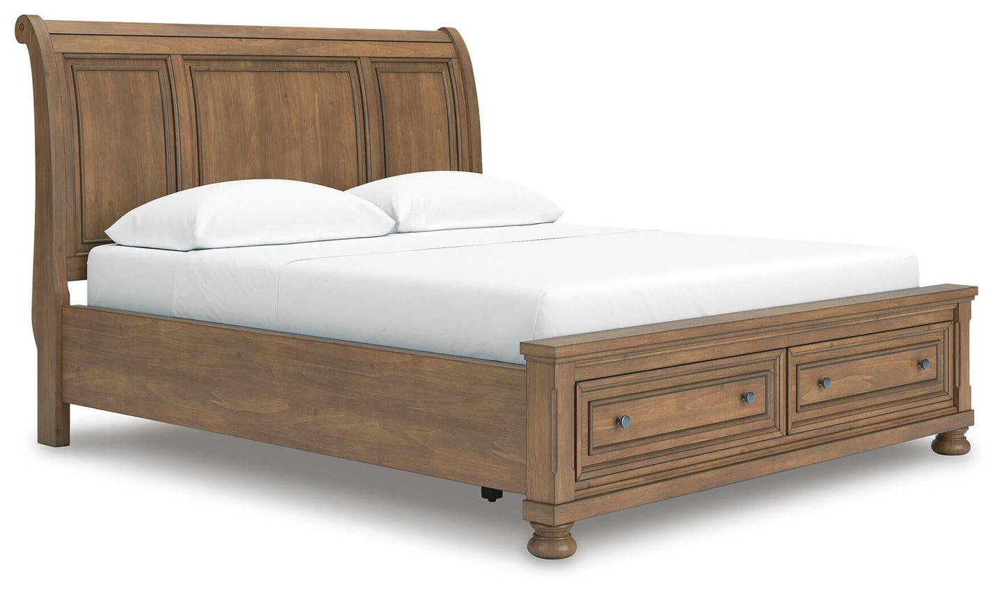 Vandenmore California  Storage Sleigh Bed With Mirrored Dresser Signature Design by Ashley®