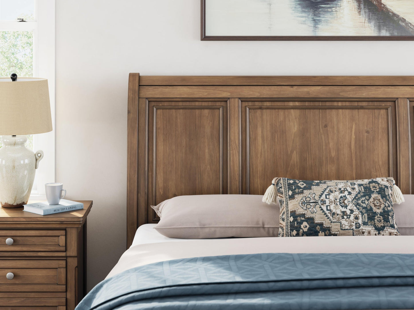 Vandenmore California  Storage Sleigh Bed With Mirrored Dresser Signature Design by Ashley®