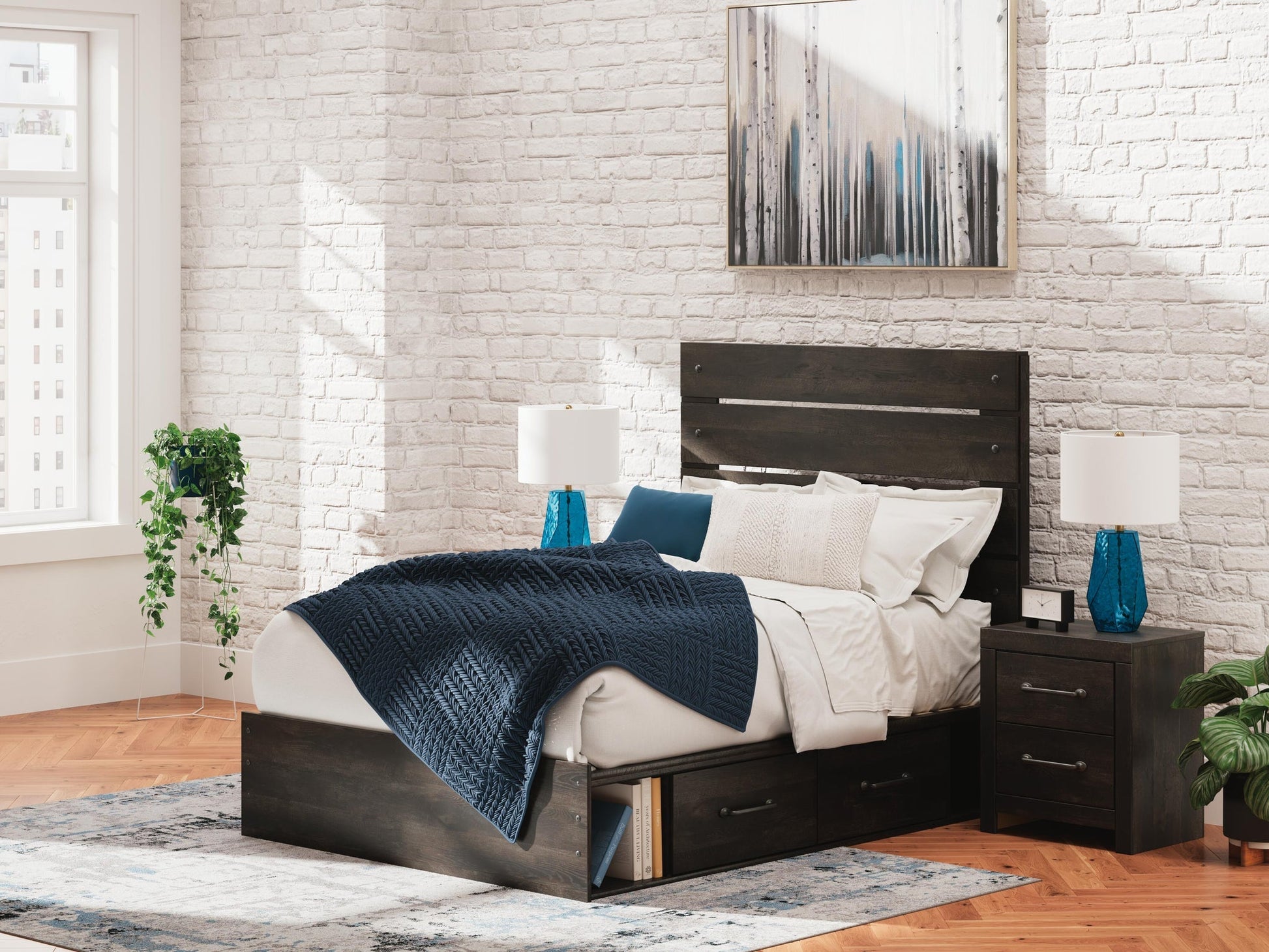 Delmorta  Panel Storage Bed, Dresser And Mirror Signature Design by Ashley®