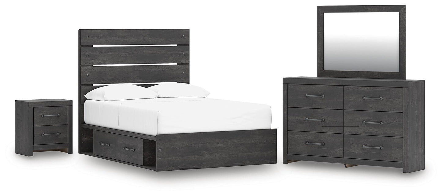 Delmorta  Panel Storage Bed, Dresser, Mirror And Nightstand Signature Design by Ashley®