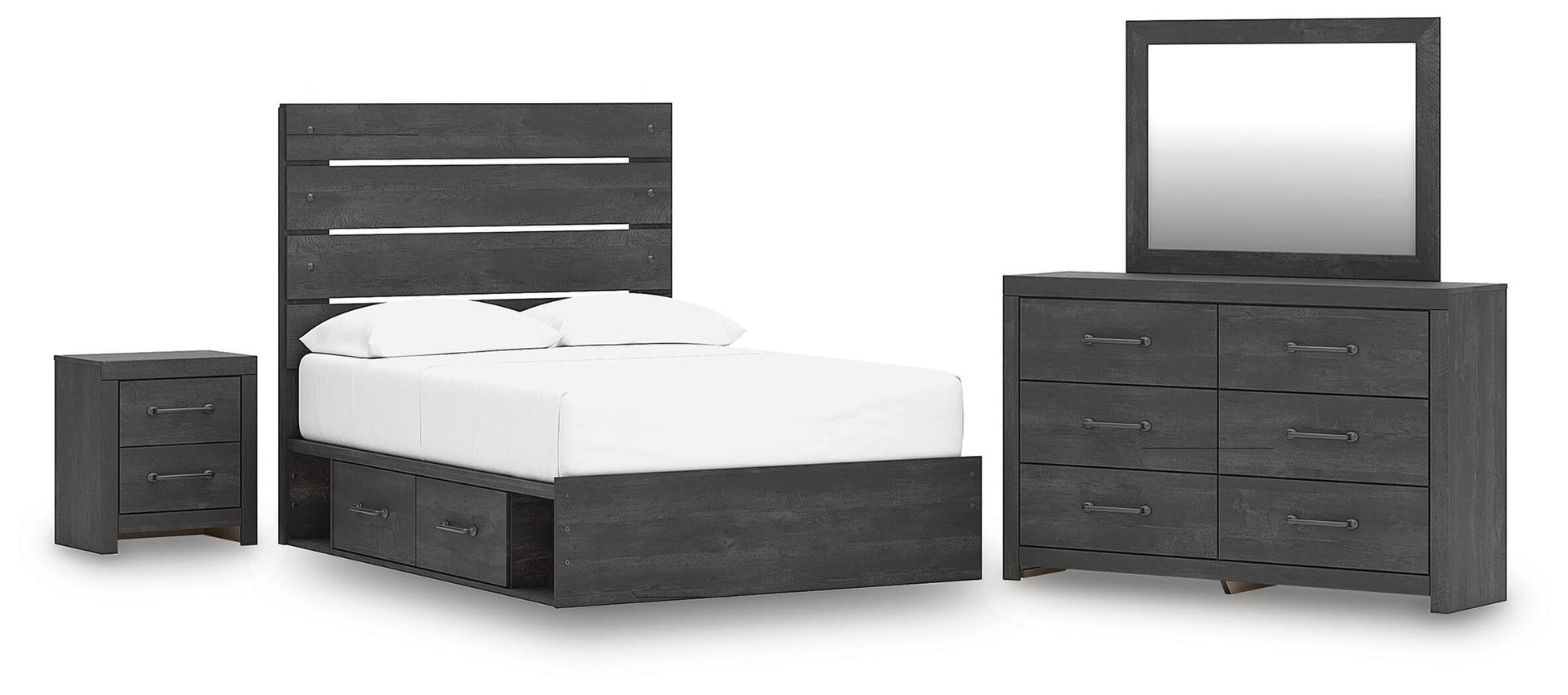 Delmorta  Panel Storage Bed, Dresser, Mirror And Nightstand Signature Design by Ashley®
