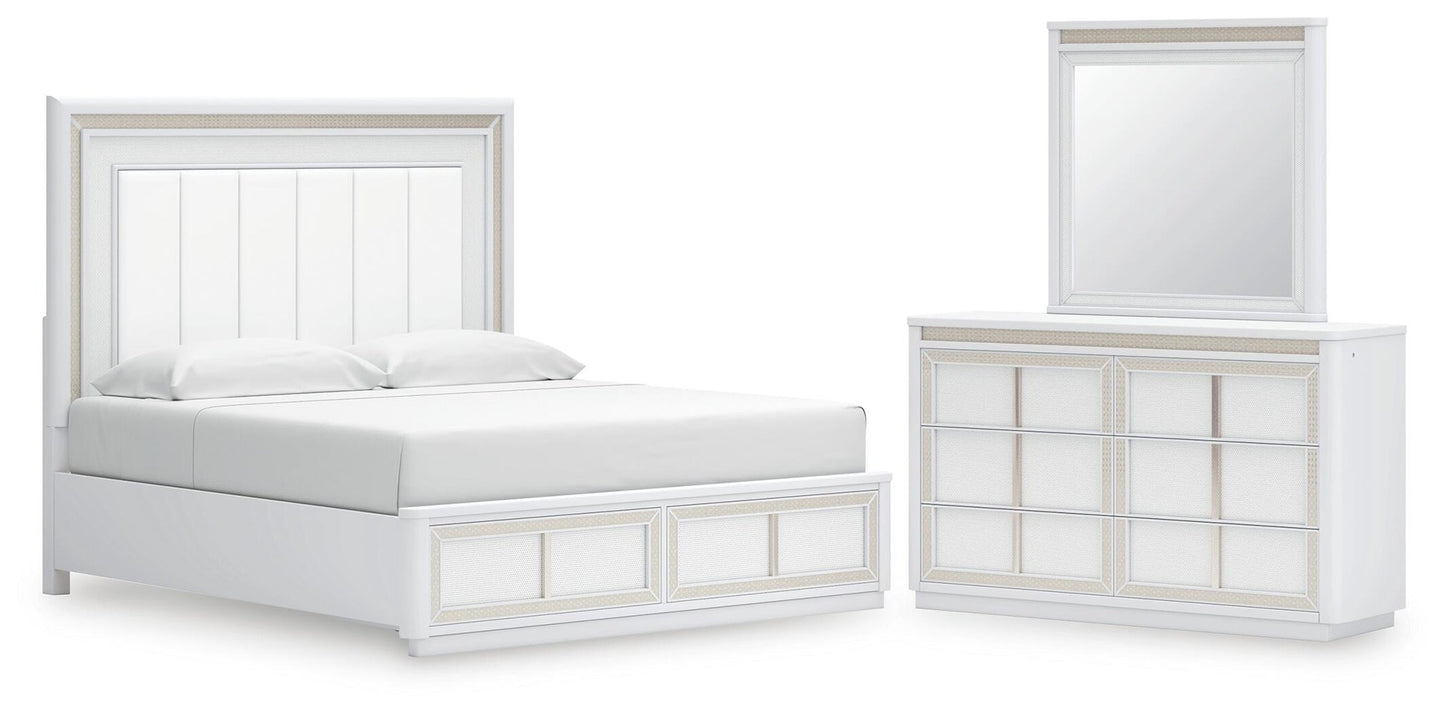 Chalanna  Upholstered Storage Bed, Dresser And Mirror Signature Design by Ashley®
