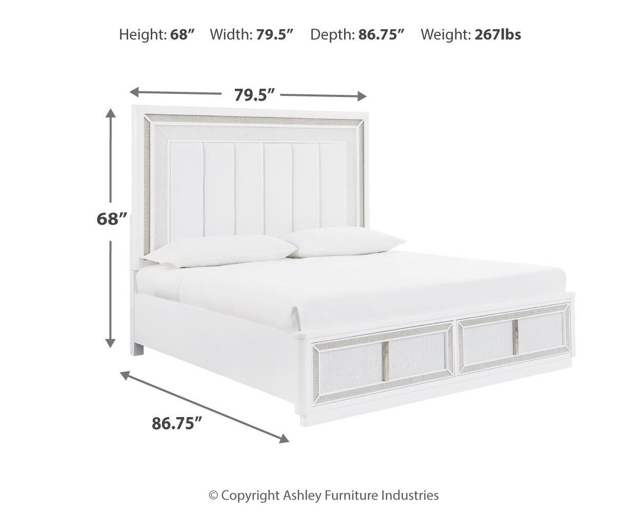 Chalanna  Upholstered Storage Bed, Dresser And Mirror Signature Design by Ashley®