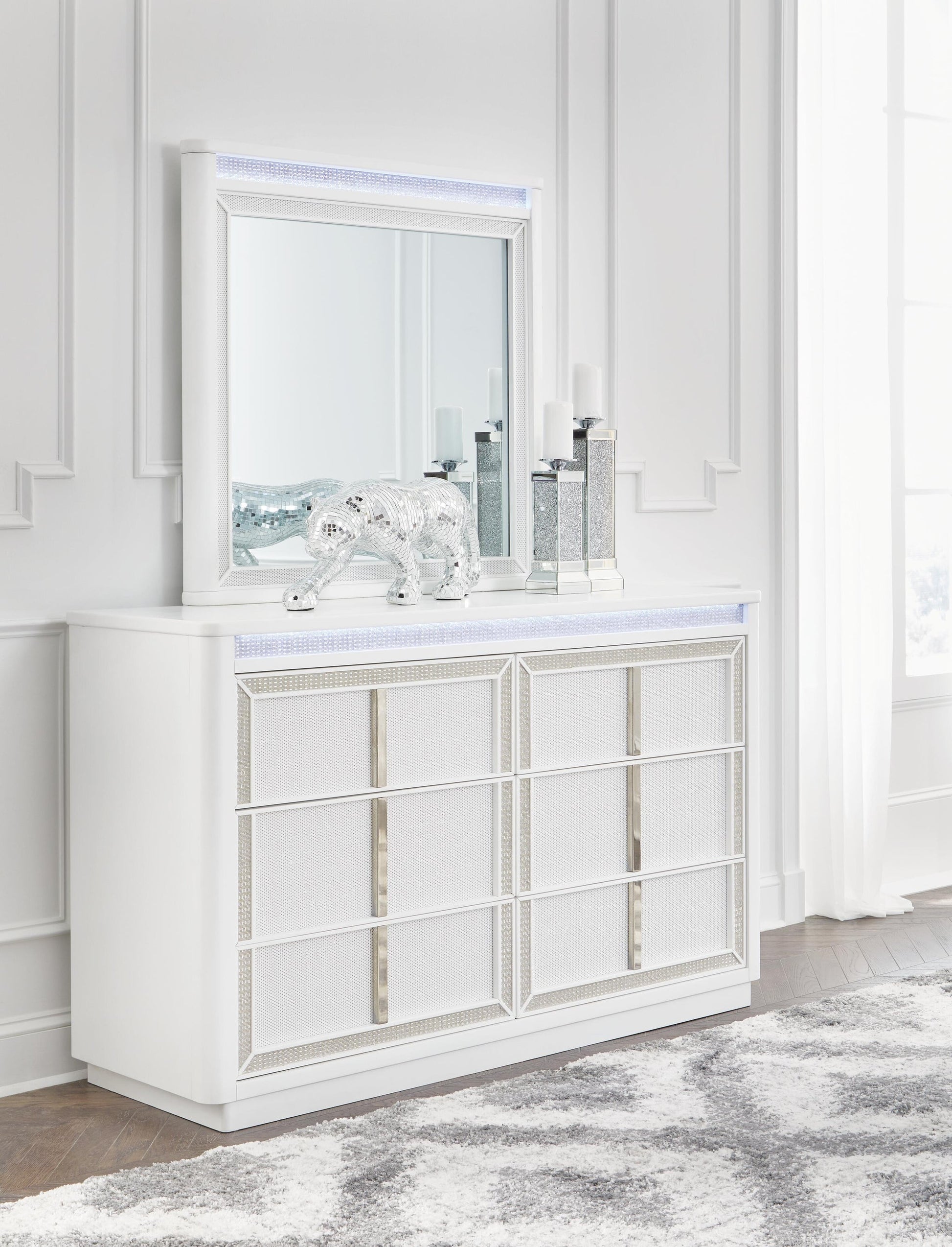 Chalanna  Upholstered Storage Bed, Dresser And Mirror Signature Design by Ashley®