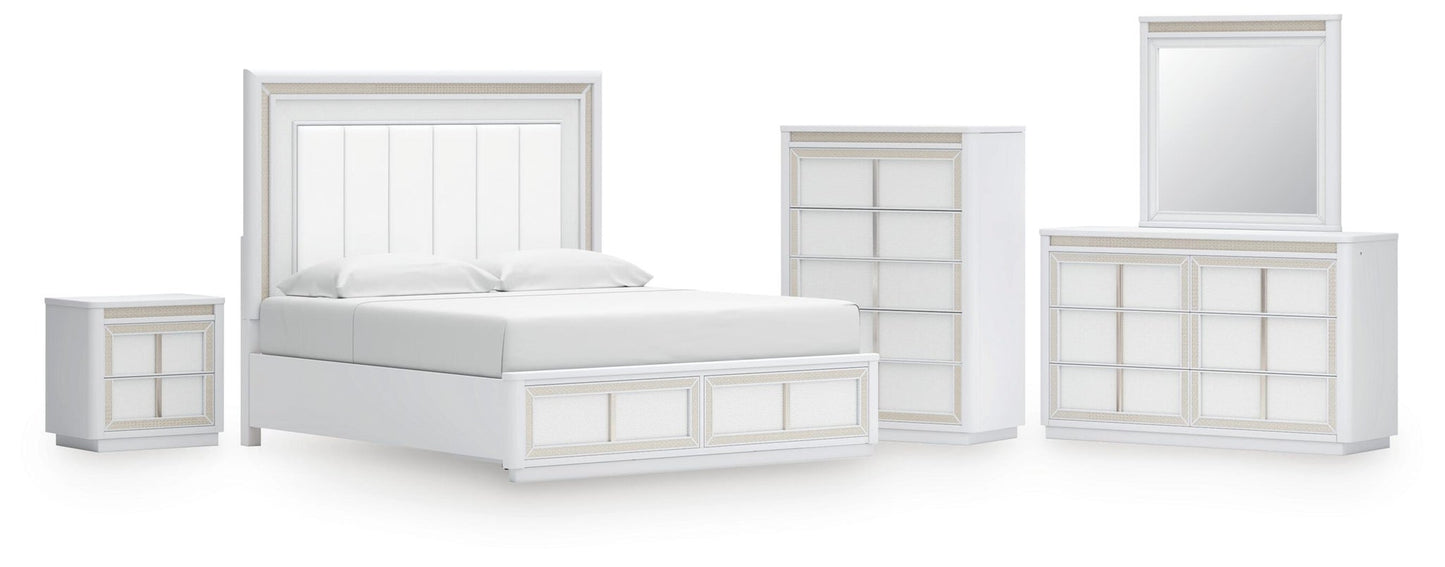 Chalanna  Upholstered Storage Bed, Dresser, Mirror, Chest And Nightstand Signature Design by Ashley®
