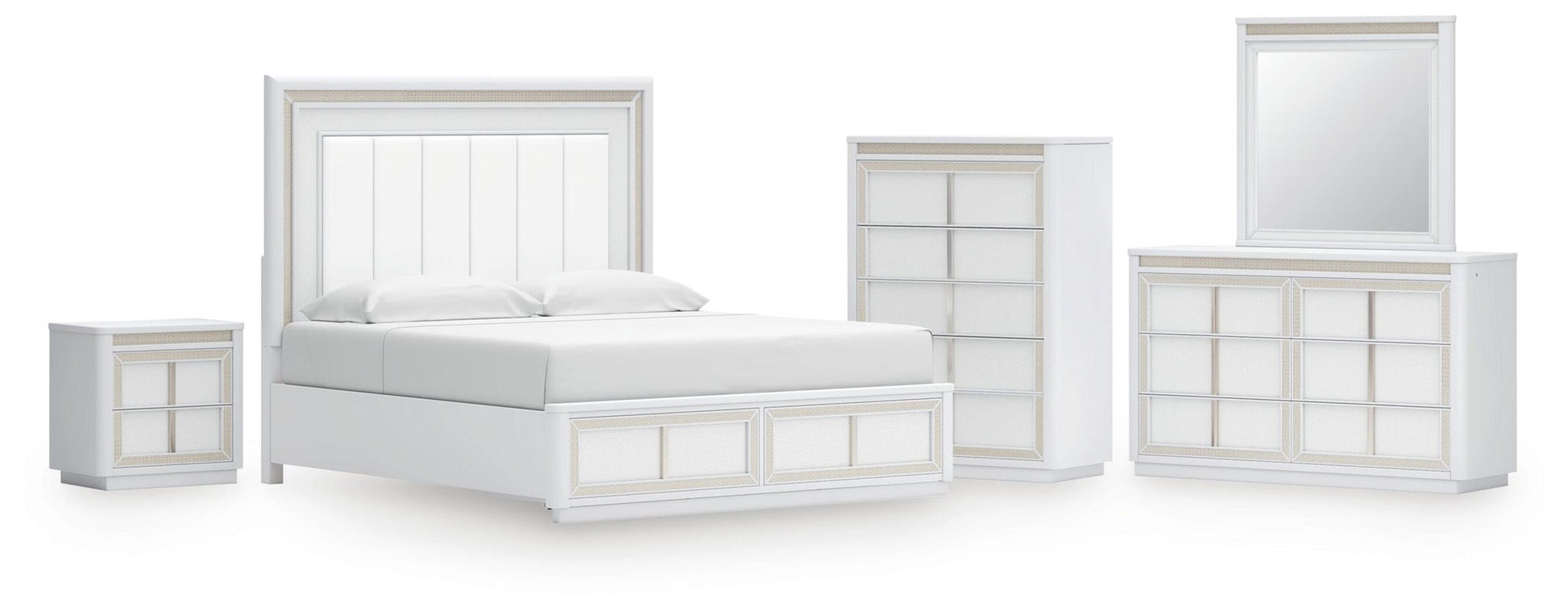 Chalanna  Upholstered Storage Bed, Dresser, Mirror, Chest And Nightstand Signature Design by Ashley®