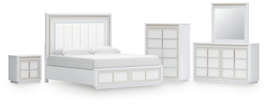 Chalanna  Upholstered Storage Bed, Dresser, Mirror, Chest And Nightstand Signature Design by Ashley®