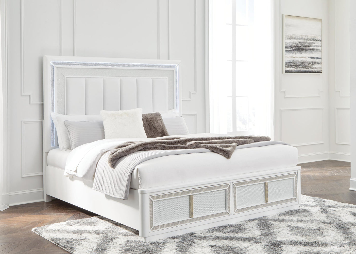 Chalanna  Upholstered Storage Bed, Dresser, Mirror, Chest And Nightstand Signature Design by Ashley®