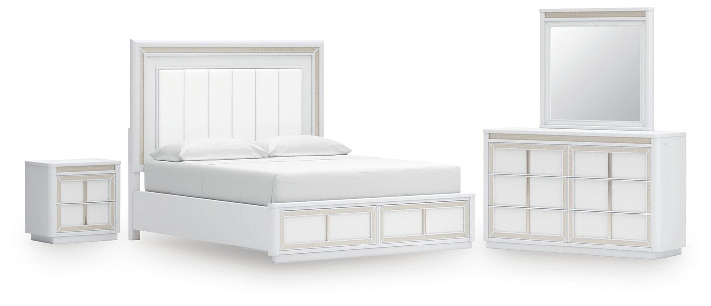 Chalanna California  Upholstered Storage Bed, Dresser, Mirror And Nightstand Signature Design by Ashley®