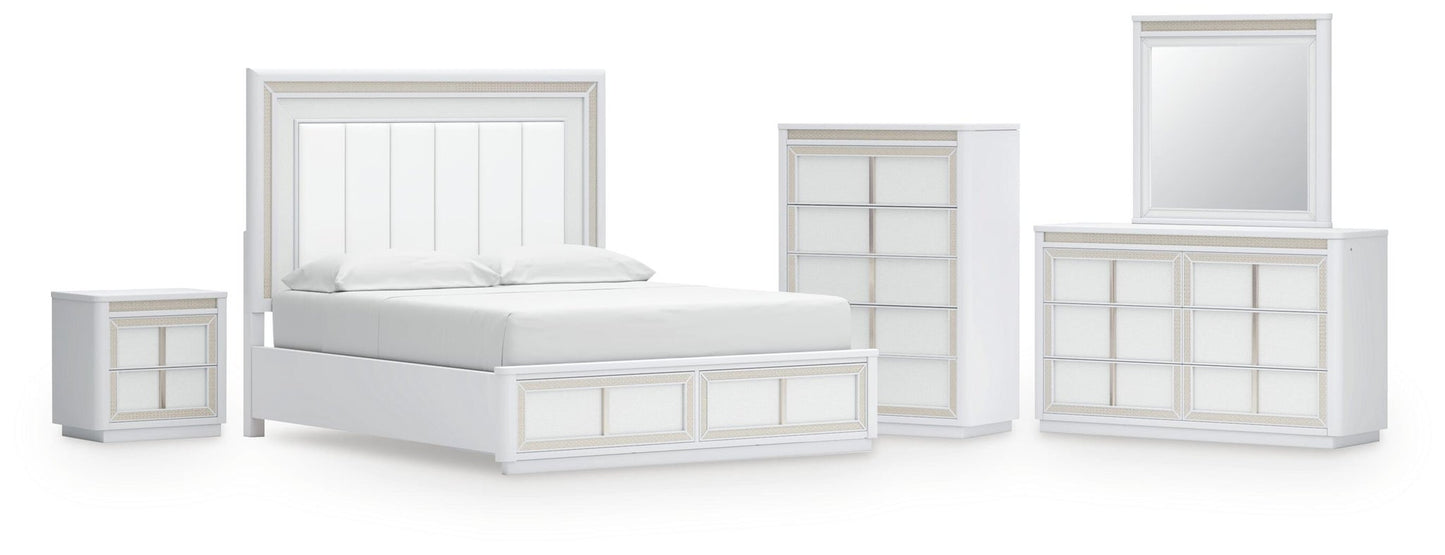 Chalanna California  Upholstered Storage Bed, Dresser, Mirror, Chest And Nightstand Signature Design by Ashley®