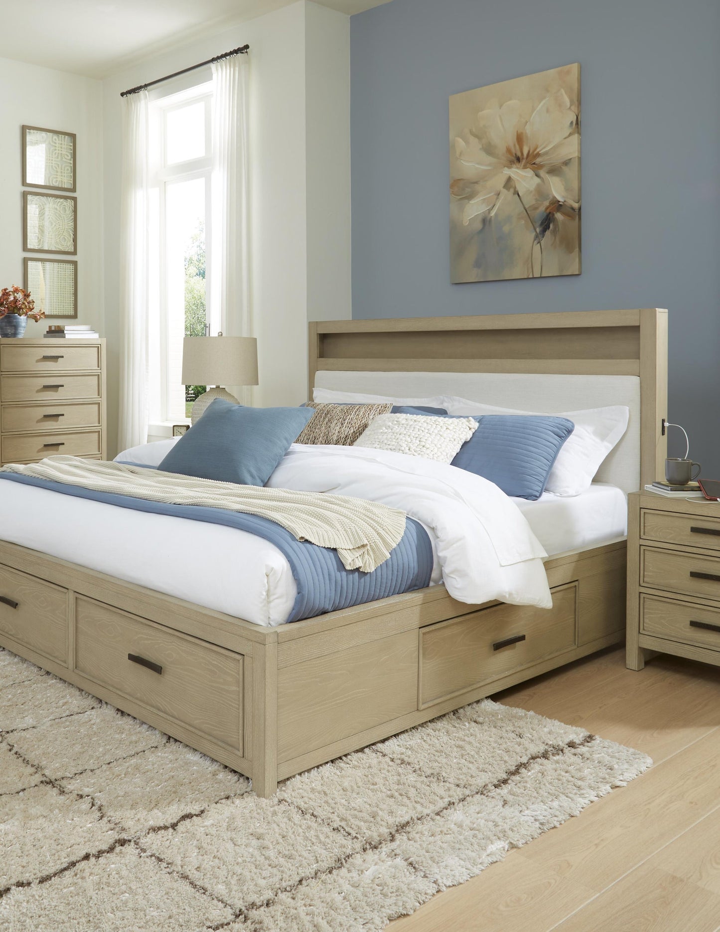Calmoro  Bookcase Bed With Mirrored Dresser And Nightstand Signature Design by Ashley®