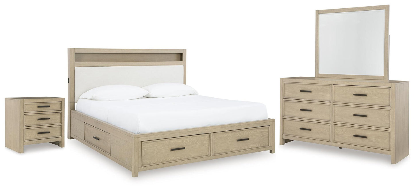 Calmoro  Bookcase Bed With Mirrored Dresser And Nightstand Signature Design by Ashley®