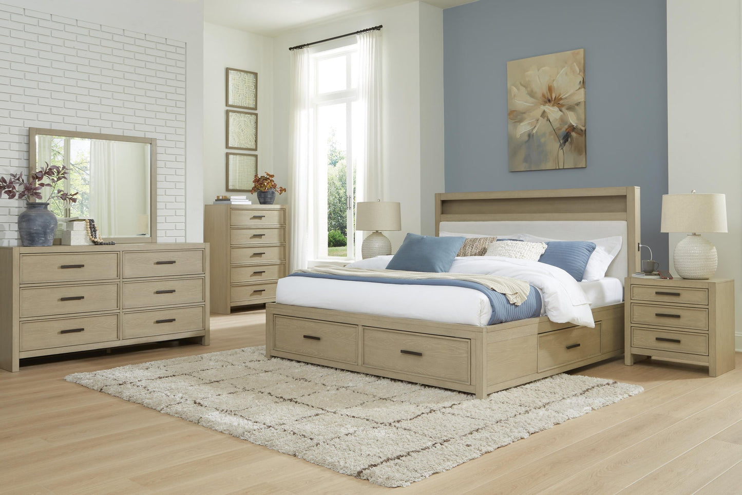 Calmoro  Bookcase Bed With Mirrored Dresser Signature Design by Ashley®