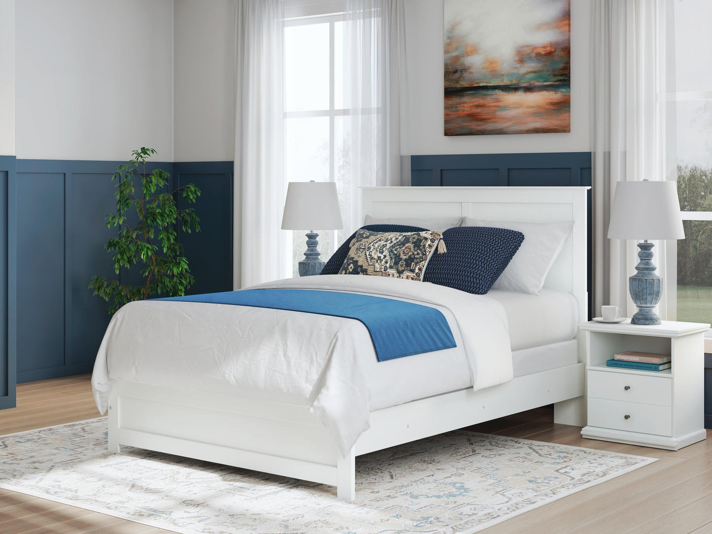 Bostwick Shoals  Panel Bed, Dresser And Mirror