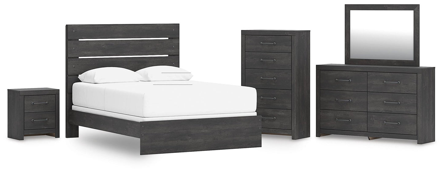 Delmorta  Panel Bed, Dresser, Mirror, Chest And Nightstand Signature Design by Ashley®