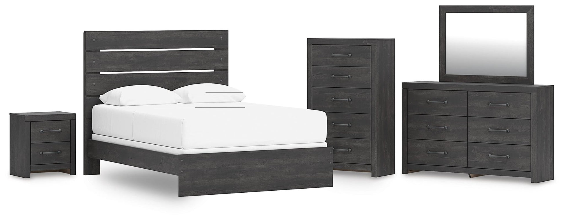 Delmorta  Panel Bed, Dresser, Mirror, Chest And Nightstand Signature Design by Ashley®