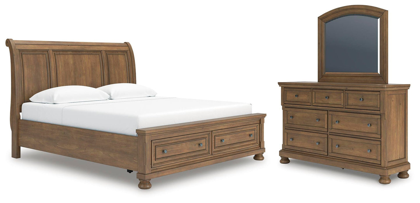 Vandenmore  Storage Sleigh Bed With Mirrored Dresser Signature Design by Ashley®
