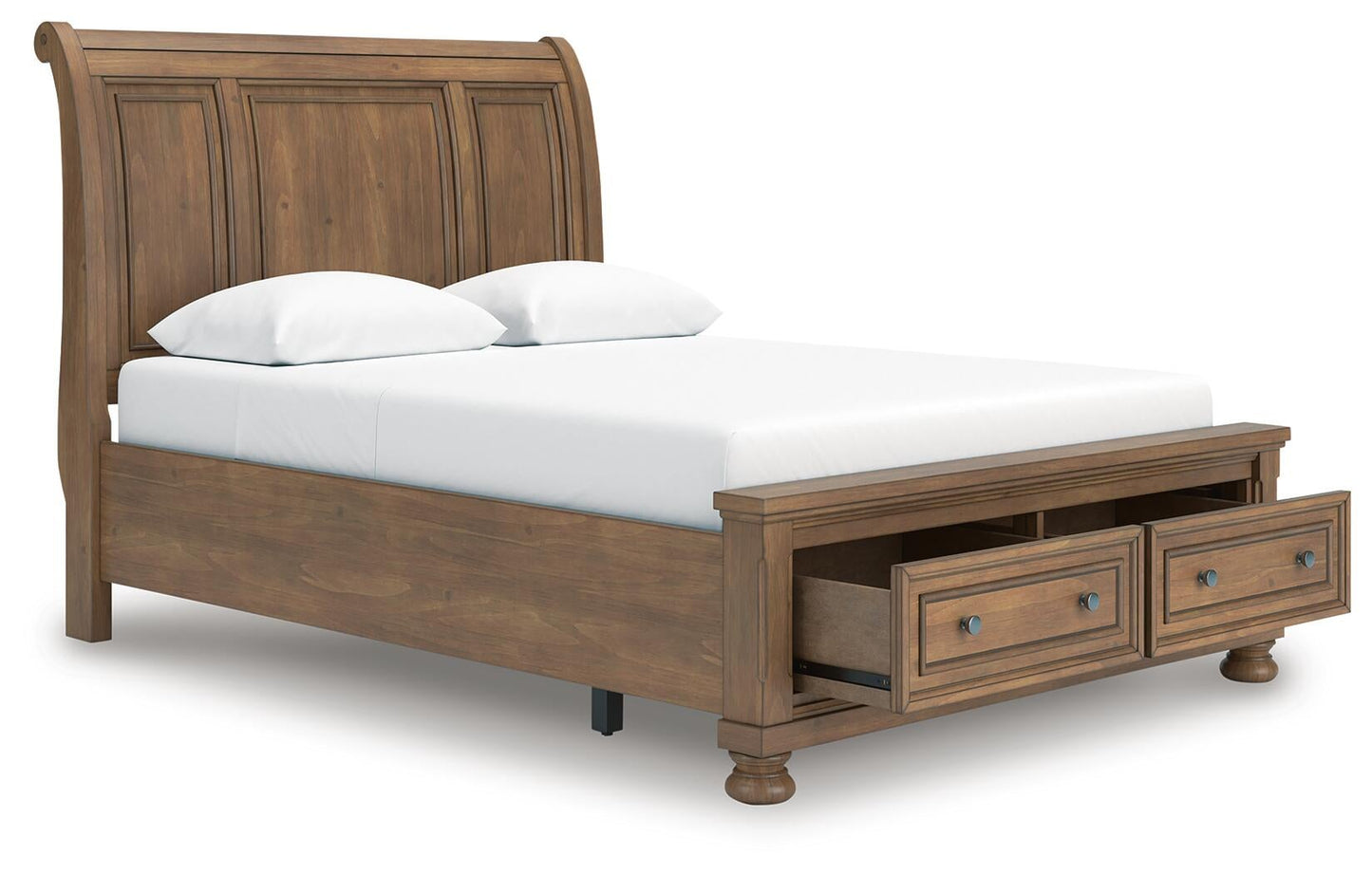 Vandenmore  Storage Sleigh Bed With Mirrored Dresser, Chest And Nightstand