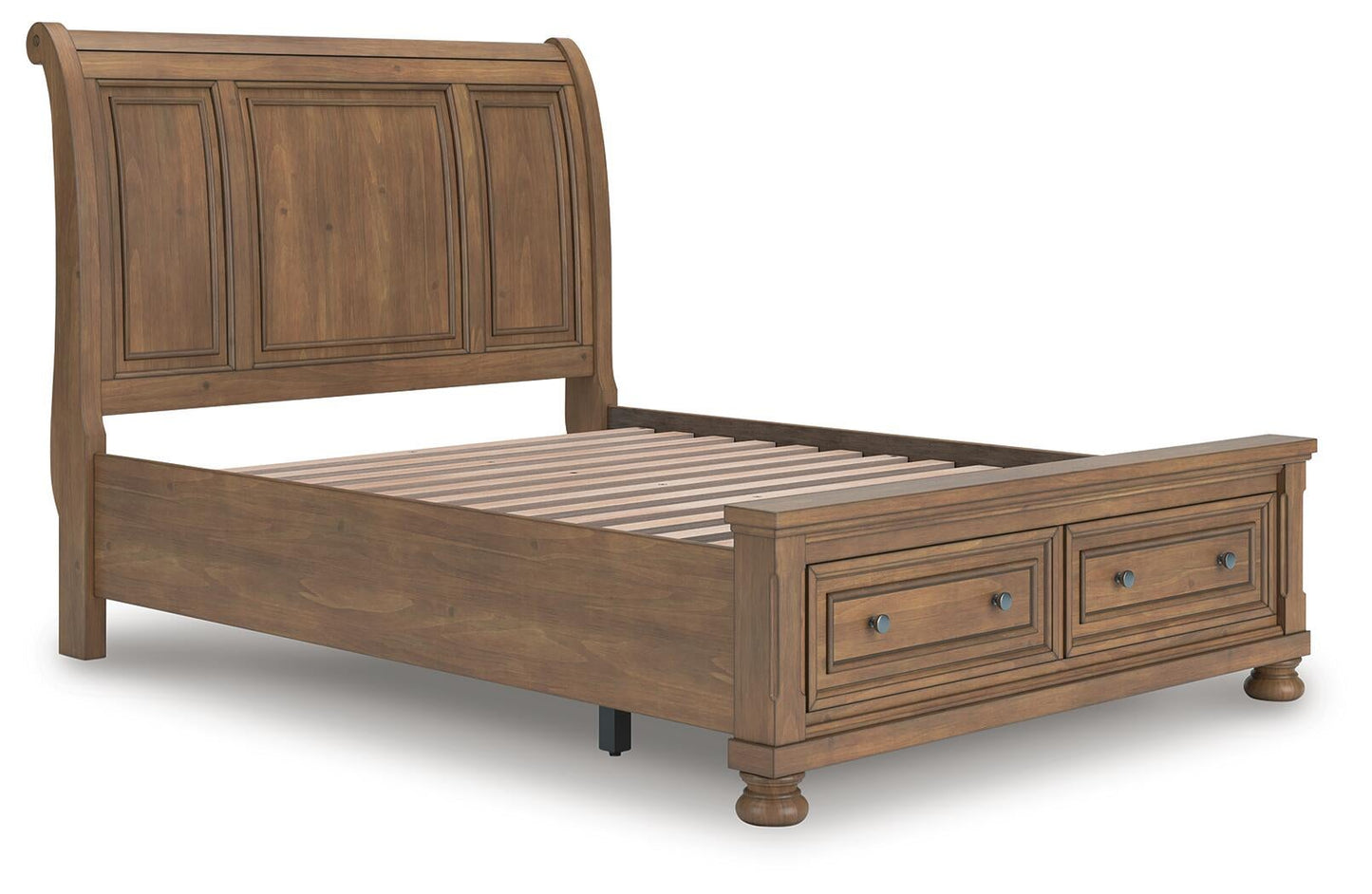 Vandenmore  Storage Sleigh Bed With Mirrored Dresser, Chest And Nightstand