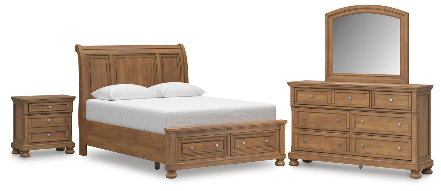 Vandenmore  Storage Sleigh Bed With Mirrored Dresser And Nightstand Signature Design by Ashley®