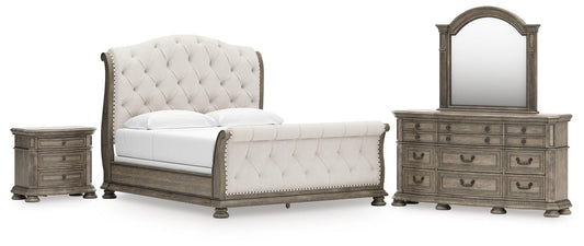 Ardenfield  Upholstered Sleigh Bed, Dresser, Mirror And Nightstand Signature Design by Ashley®