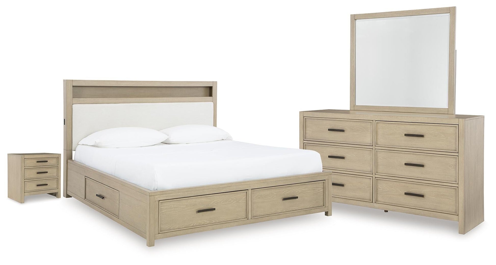 Calmoro California  Bookcase Bed With Mirrored Dresser And Nightstand Signature Design by Ashley®