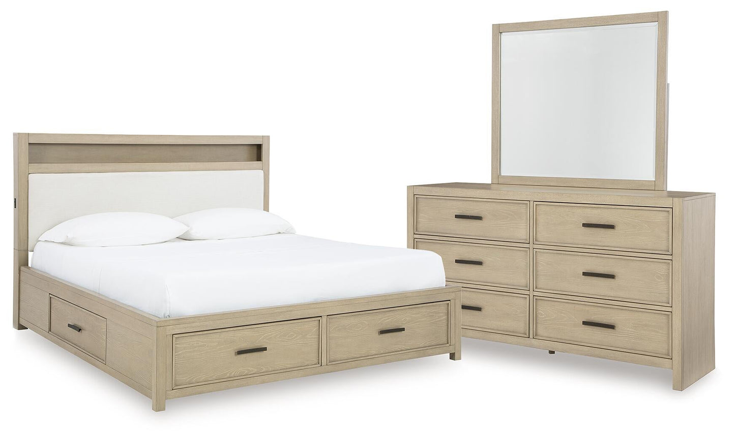 Calmoro California  Bookcase Bed With Mirrored Dresser Signature Design by Ashley®
