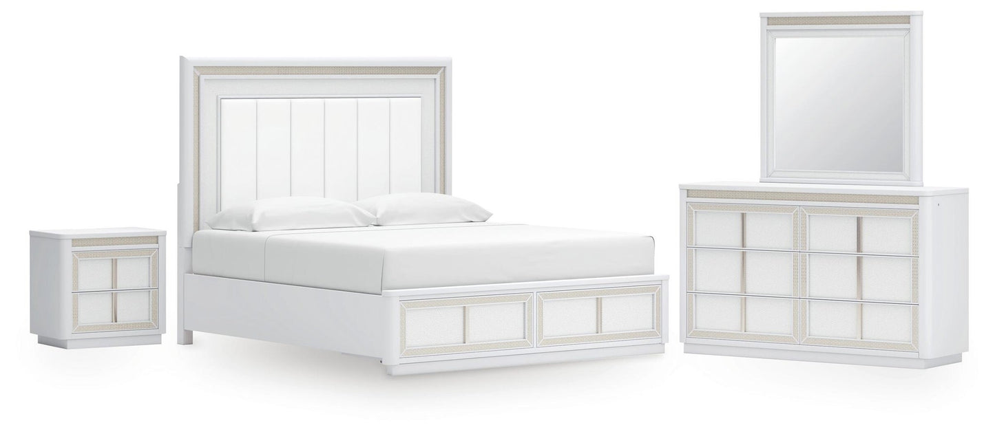Chalanna  Upholstered Storage Bed, Dresser, Mirror And Nightstand Signature Design by Ashley®