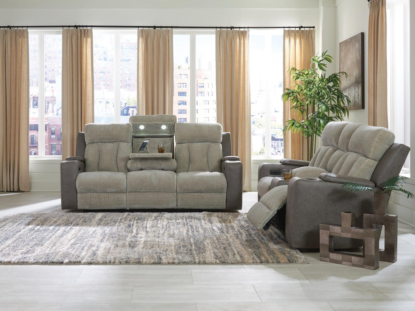 Stately Check Sofa and Loveseat Signature Design by Ashley®