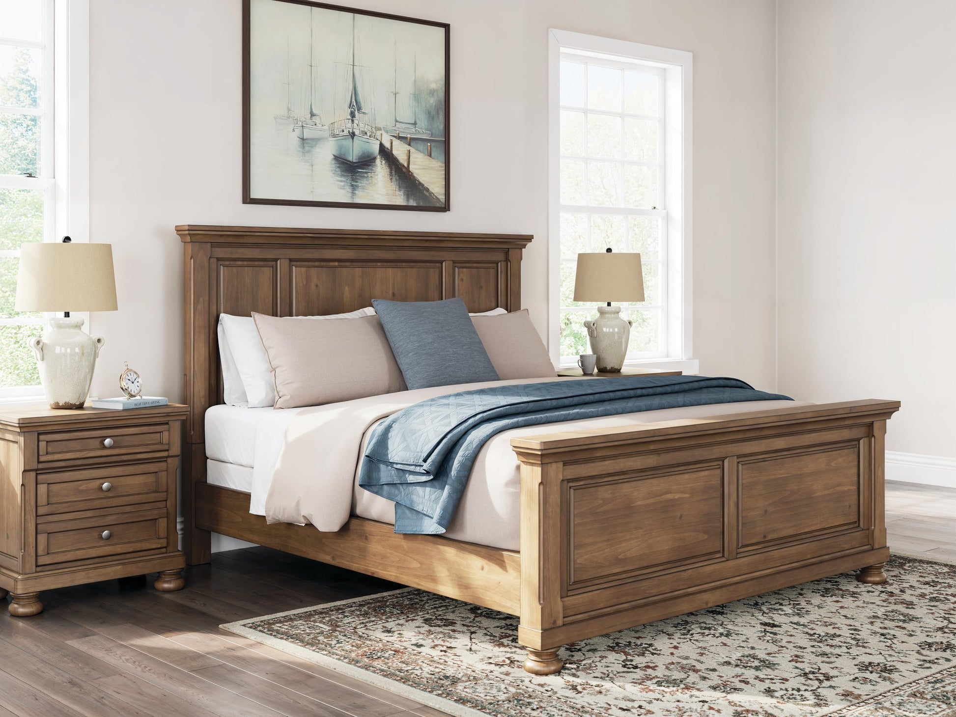 Vandenmore California  Panel Bed With Mirrored Dresser And Nightstand Signature Design by Ashley®
