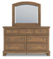 Vandenmore  Panel Bed With Mirrored Dresser And Nightstand