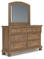 Vandenmore  Storage Sleigh Bed With Mirrored Dresser Signature Design by Ashley®