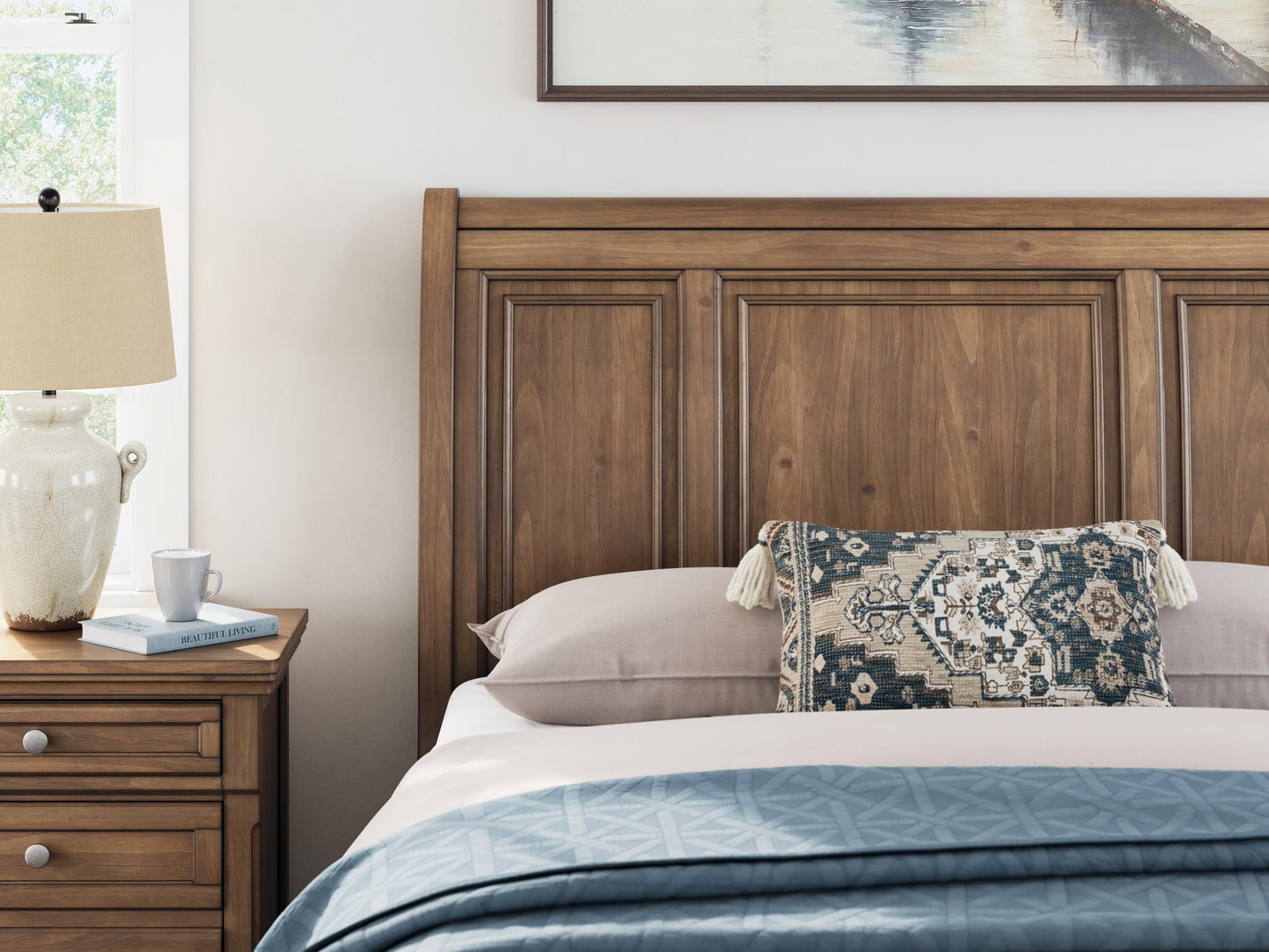 Vandenmore  Storage Sleigh Bed With Mirrored Dresser Signature Design by Ashley®