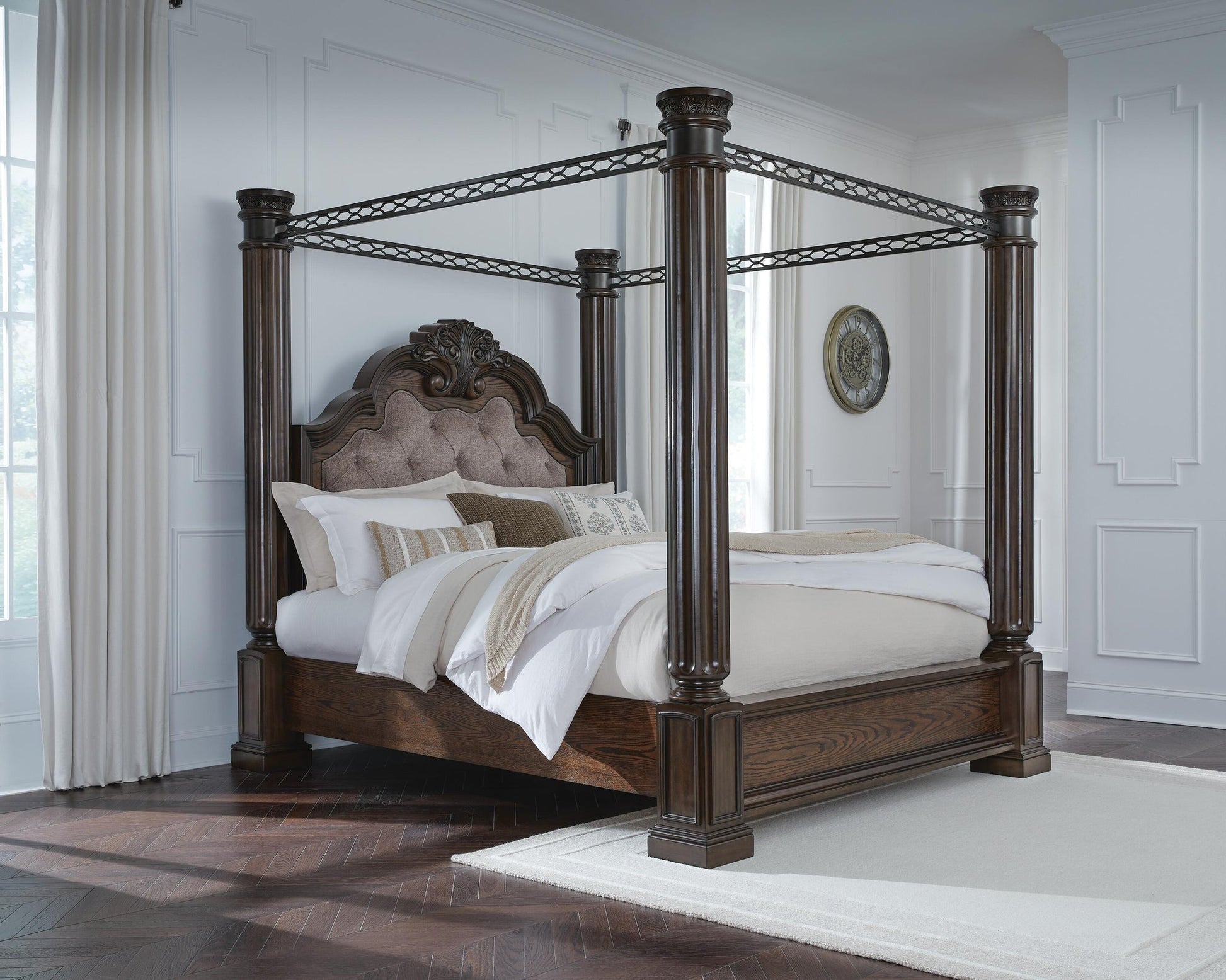 Maylee  Canopy Bed, Dresser, Mirror, Chest And Nightstand Signature Design by Ashley®