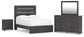 Delmorta  Panel Bed, Dresser, Mirror And Nightstand