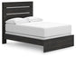 Delmorta  Panel Bed, Dresser, Mirror And Nightstand