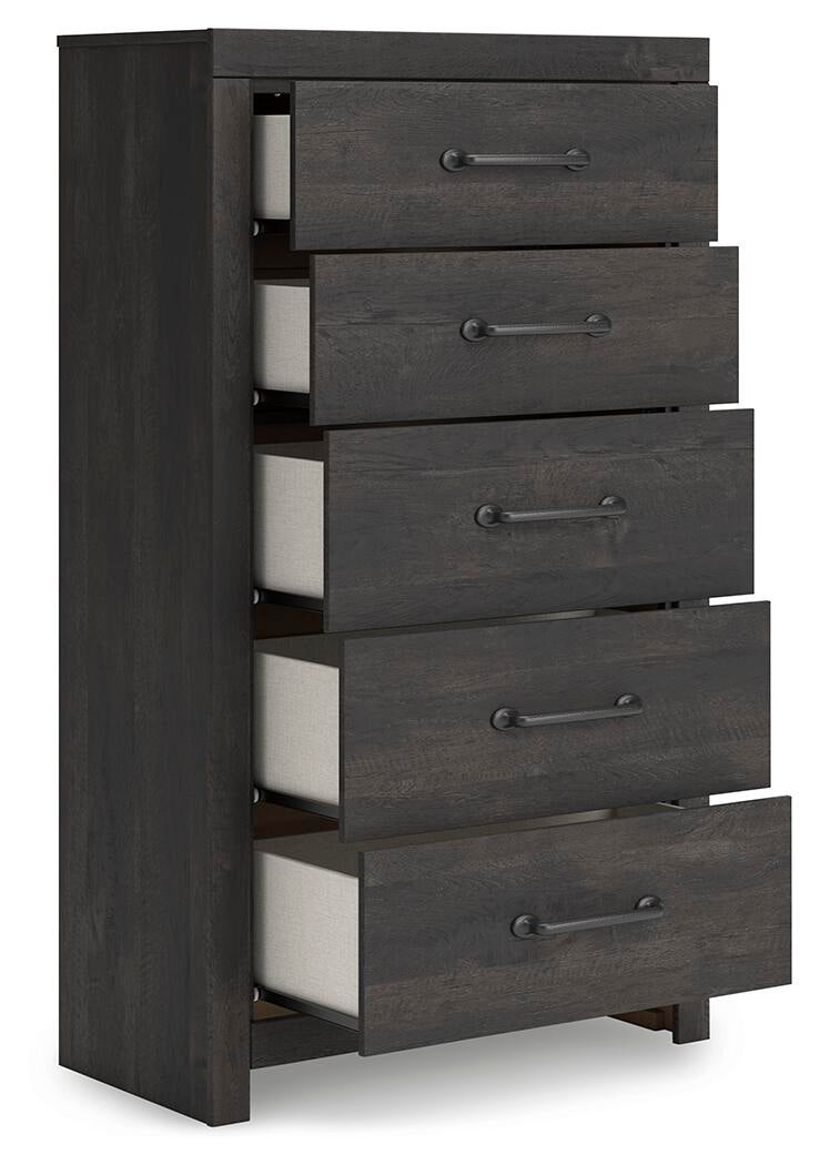 Delmorta  Panel Bed With Storage, Dresser, Mirror, Chest And Nightstand Signature Design by Ashley®