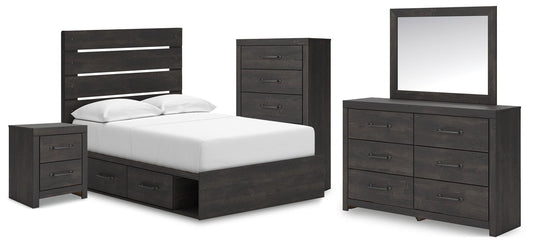 Hollivern  Panel Bed With Storage, Dresser, Mirror, Chest And Nightstand Signature Design by Ashley®