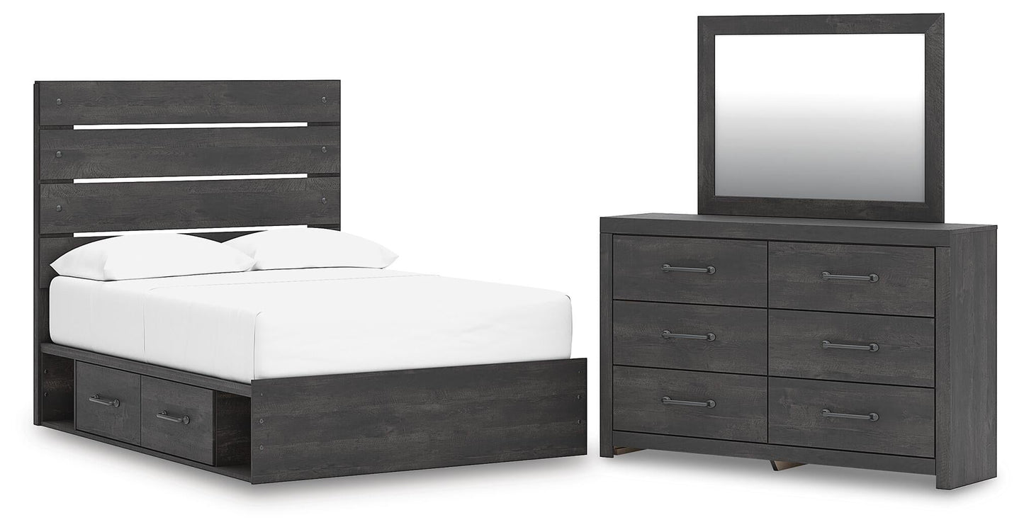 Delmorta  Panel Bed With Storage, Dresser And Mirror Signature Design by Ashley®
